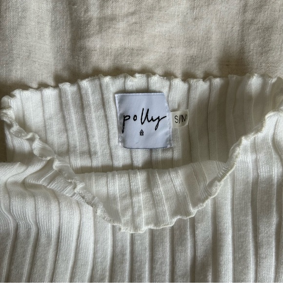 (S/M) Princess Polly Grand Gestures Ribbed Top White Small Medium Mockneck - Picture 8 of 8